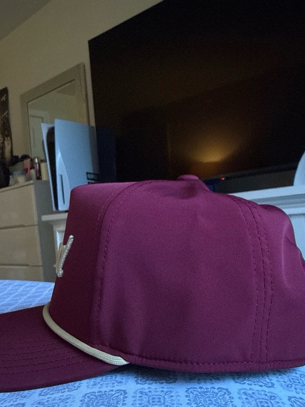 Maroon Script 'Good' Embroidered Cap - Picture 7 of 8
